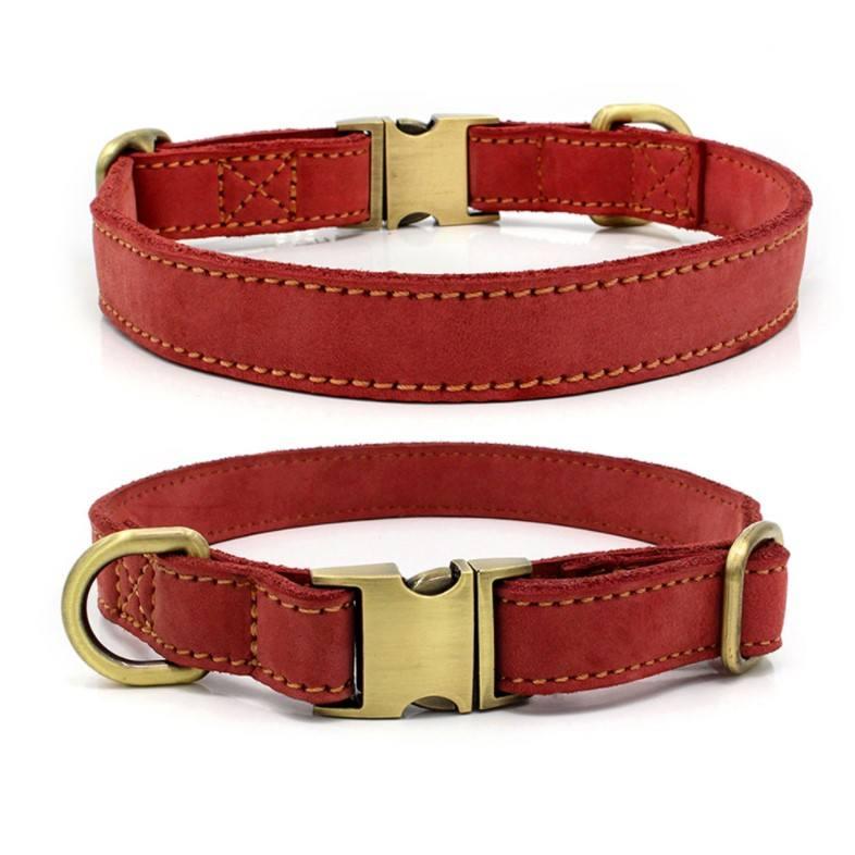 Comfortable Soft High Quality Metal Buckle Real Leather Dog Pet Collar