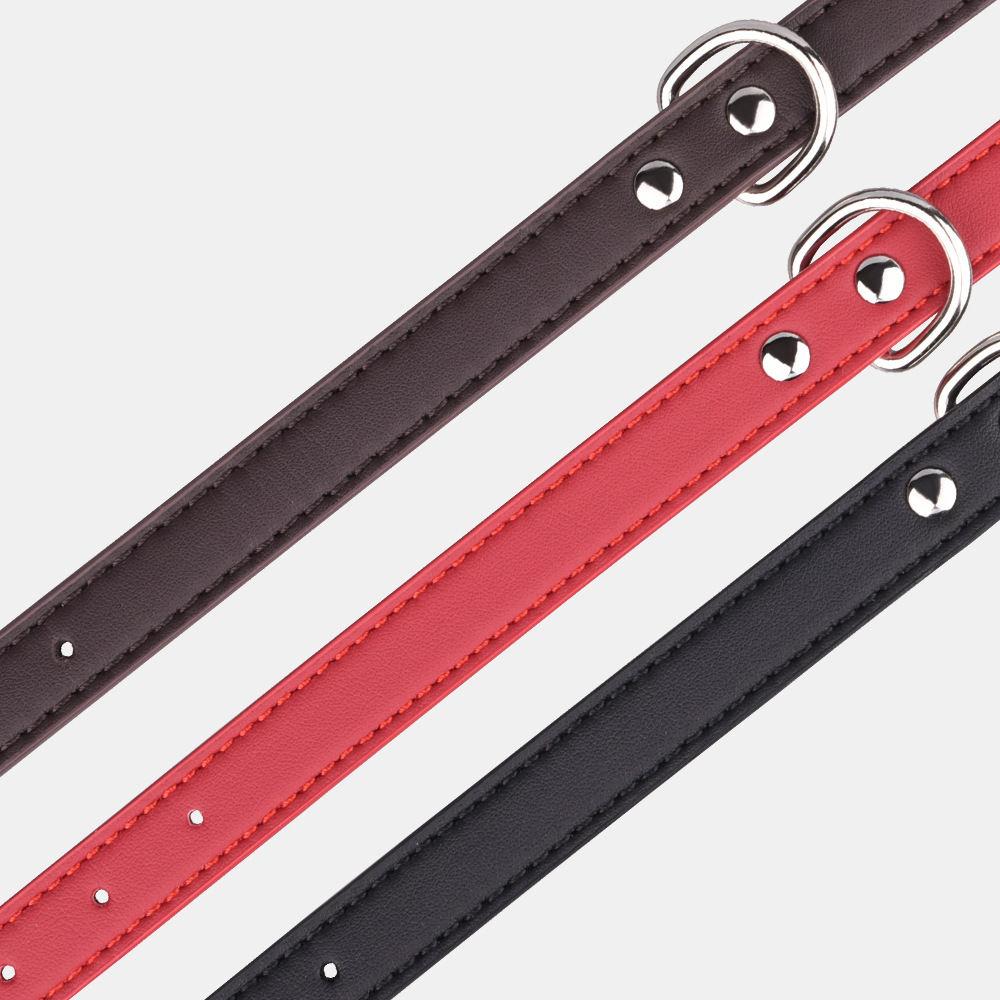 Customize Luxury Adjustable Stainless Steel Pet Collars Fashion Pure Color Dog Collar