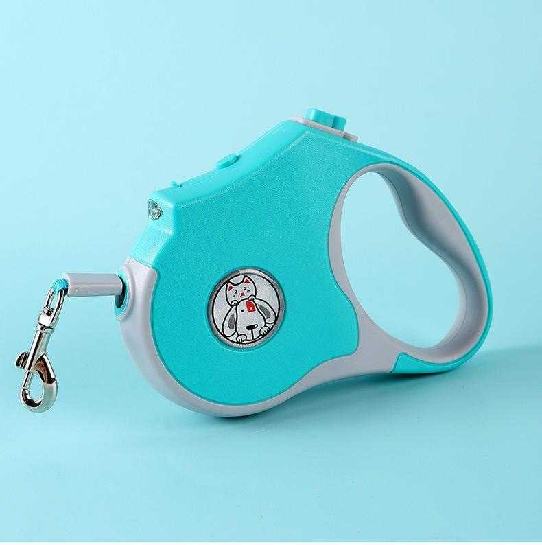 Color Block Multi Function Dog Leash Custom Wholesale Retractable Dog Leash With Led