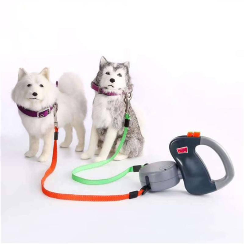 Wholesale Double Retractable Dog Leash Lead For 2 Dogs Non Slip Grip Leashes For Small Medium Pets