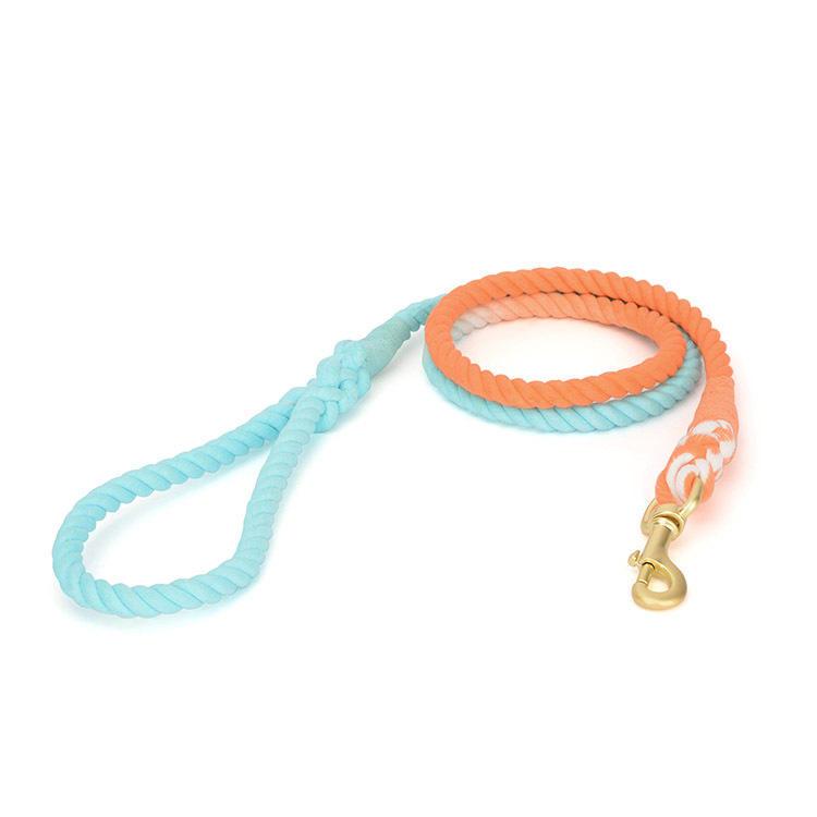 Handmade Comfortable Rope Dog Leash Rainbow Color With High Quality