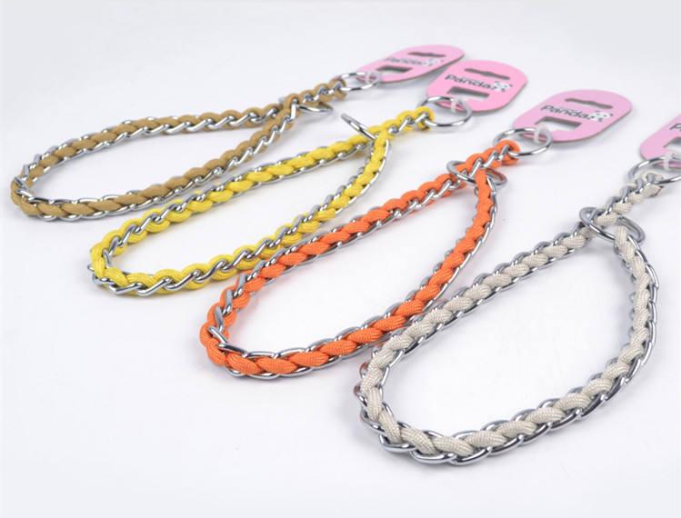 2020  Wholesale New Style Colorful Pet Pu Stainless Steel Collar
