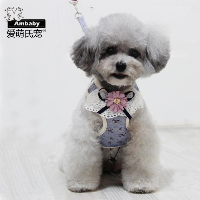 2023 Adjustable Pet Vest Harness Leash Set Dog Harness Vest With Cute Bell For Puppy Small Medium Dogs And Cats