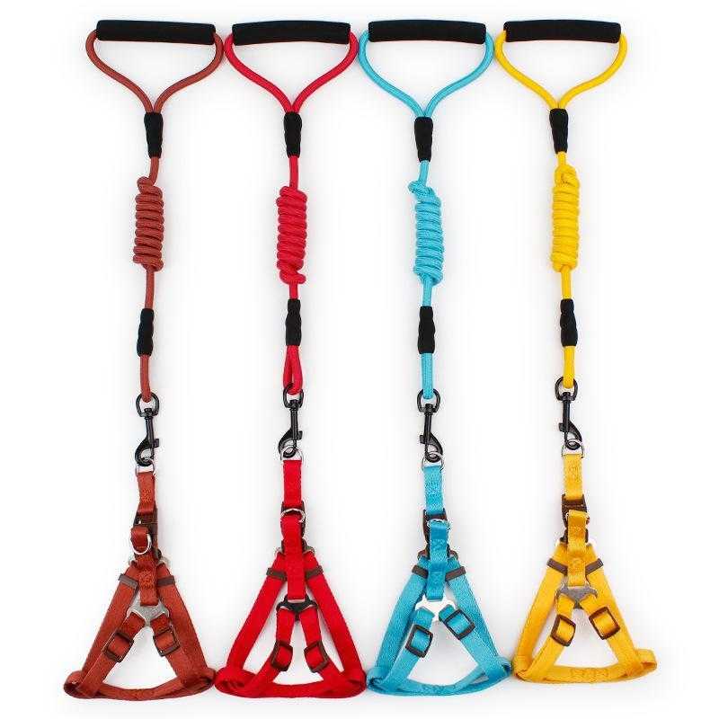 Wholesale New Style Braided Nylon Material Rope Dog Harness Leashes