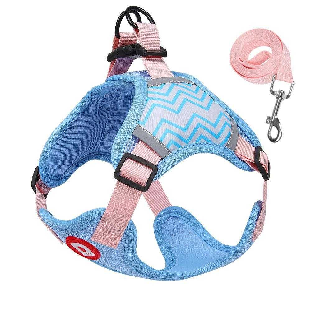 Wholesale Custom Soft Mesh Nylon Strap Reflective Strips With Leash Pet Dog Harness