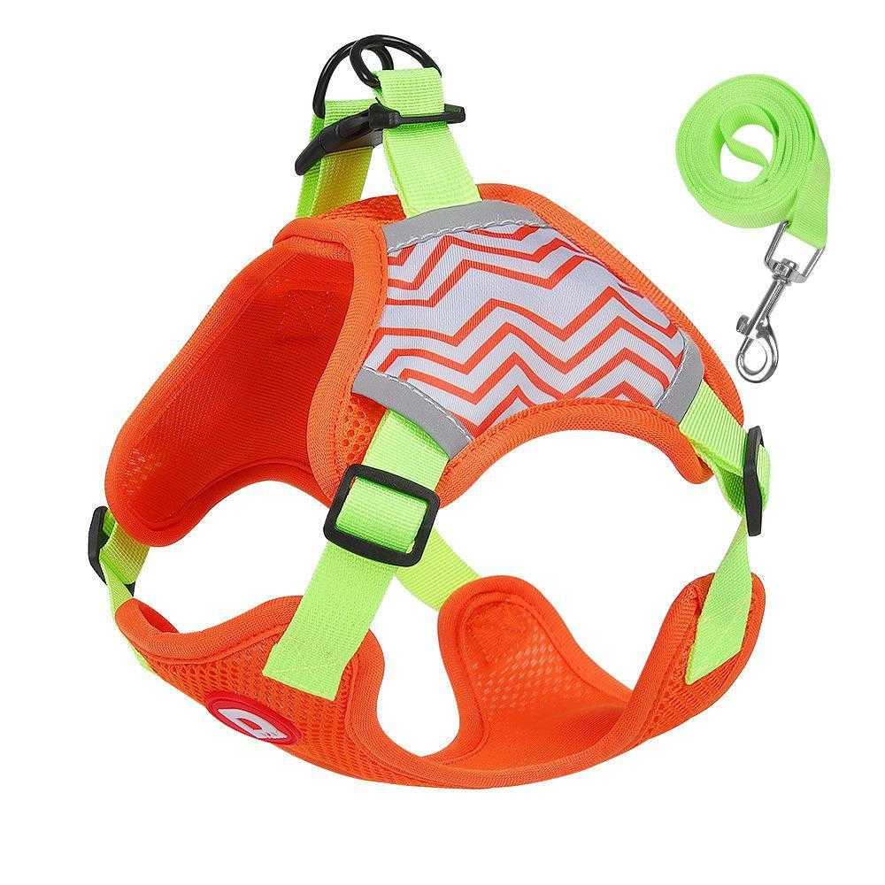 Wholesale Custom Soft Mesh Nylon Strap Reflective Strips With Leash Pet Dog Harness