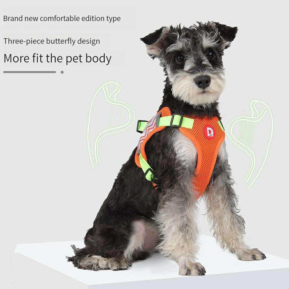 Wholesale Custom Soft Mesh Nylon Strap Reflective Strips With Leash Pet Dog Harness