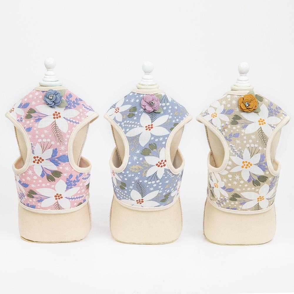 Fashion Comfortable Cotton Mesh Flower Designer Cat Dog Harness
