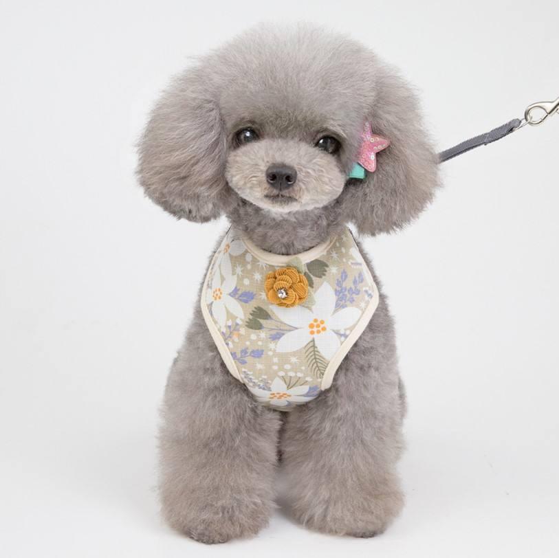 Fashion Comfortable Cotton Mesh Flower Designer Cat Dog Harness