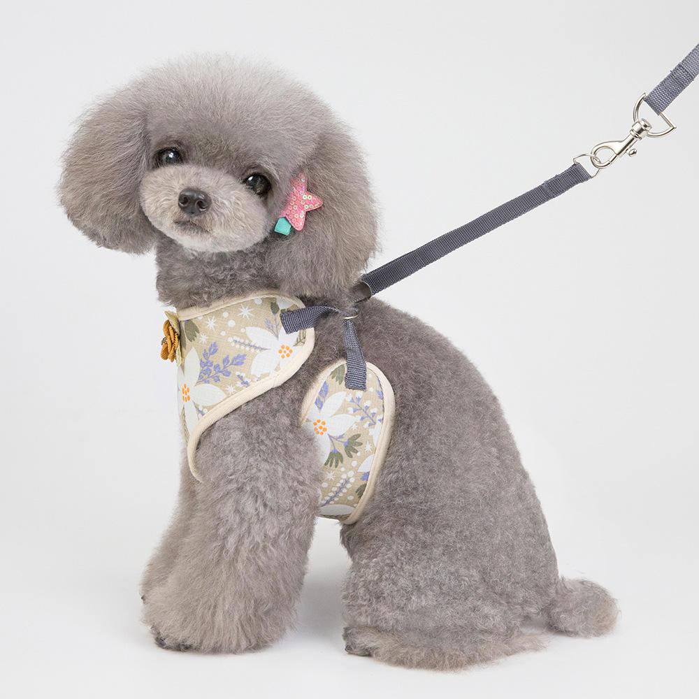 Fashion Comfortable Cotton Mesh Flower Designer Cat Dog Harness