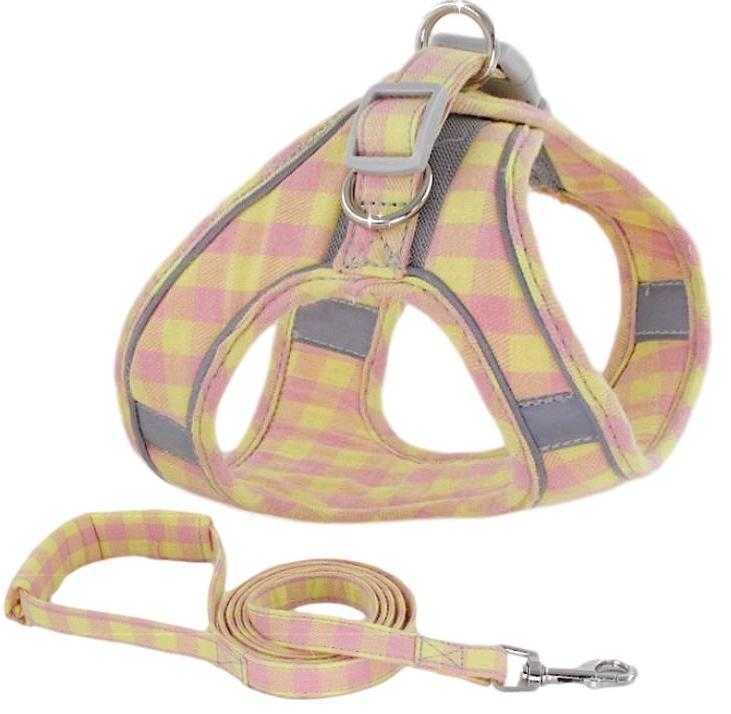 Dog Cat Harness Pet Walking Lead Harness Polyester Adjustable Breathable Mesh Reflective Dog Harness