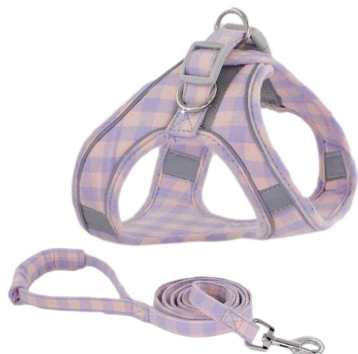 Dog Cat Harness Pet Walking Lead Harness Polyester Adjustable Breathable Mesh Reflective Dog Harness