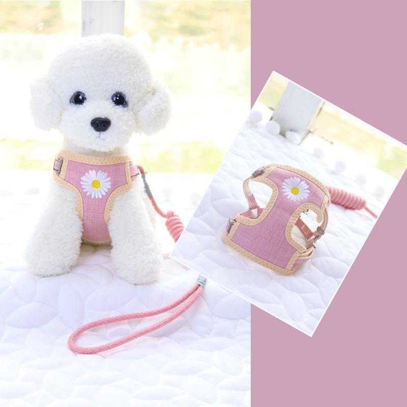 Flower Style Sweet High Quality Polyester Pet Lead Dog Harness Made In China