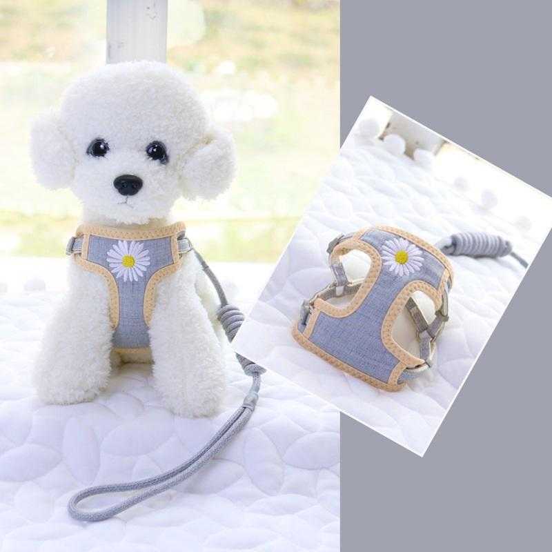 Flower Style Sweet High Quality Polyester Pet Lead Dog Harness Made In China