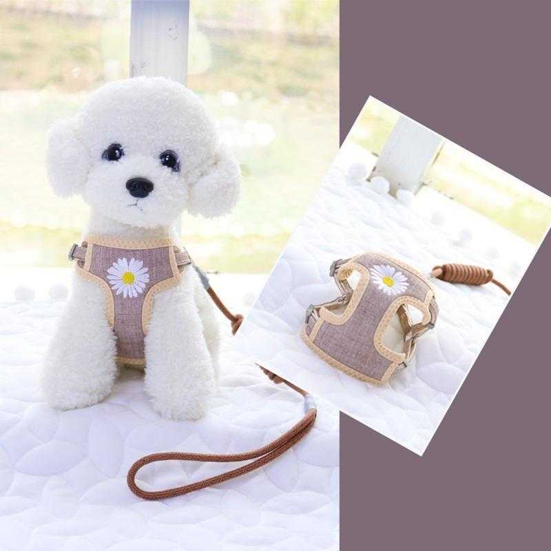 Flower Style Sweet High Quality Polyester Pet Lead Dog Harness Made In China