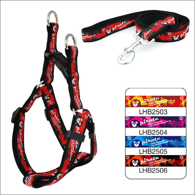 Pets Accessories Luxury Collars Para Dog Lead Customized Polyester Adjustable Dog Harness