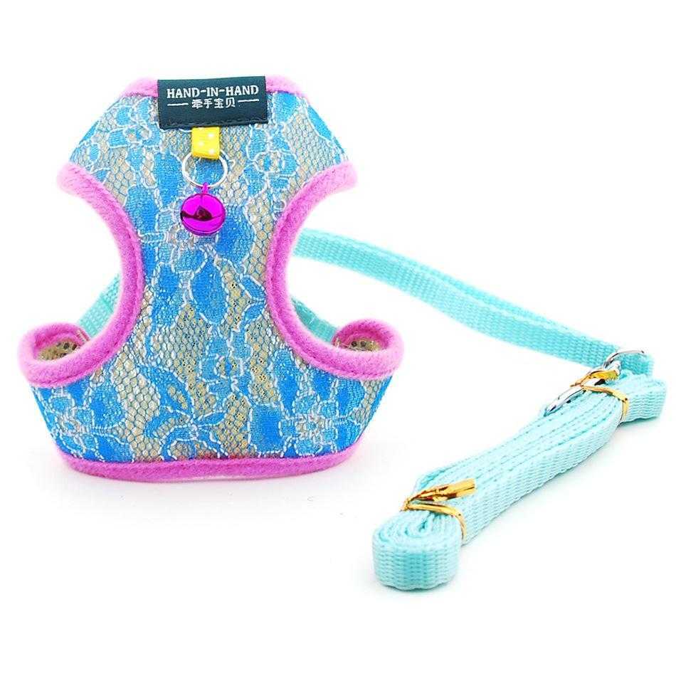 2022 New Style Comfortable Cheap Cute Mesh Adjustable Lovely Pet Fancy Dog Harness With Lace