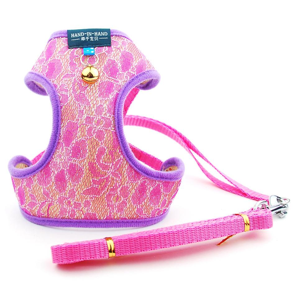 2022 New Style Comfortable Cheap Cute Mesh Adjustable Lovely Pet Fancy Dog Harness With Lace