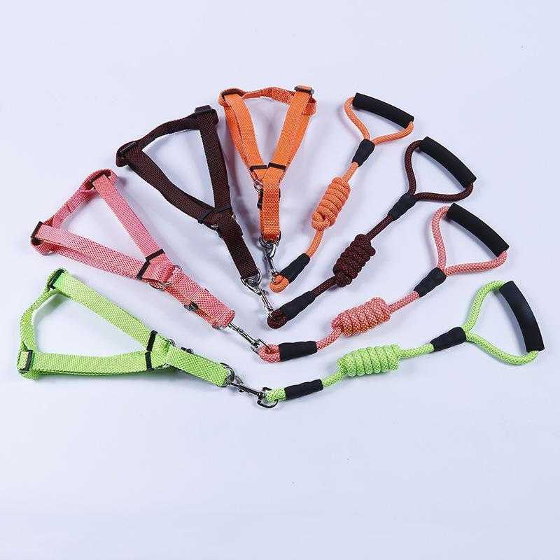 Adjustable Breathable Soft Padded Handle Leash Harness Dog Harness And Leash Set For Training