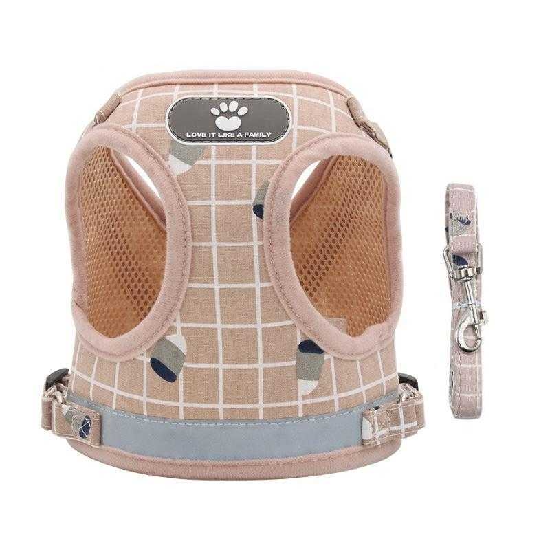Wholesale Private Label Adjustable Small Mesh Dog Harness Custom Set