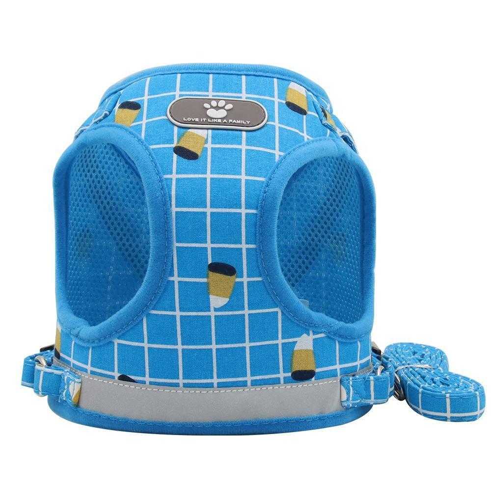 Wholesale Private Label Adjustable Small Mesh Dog Harness Custom Set