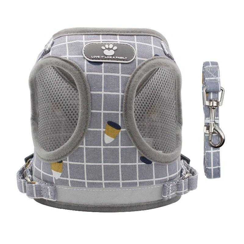 Wholesale Private Label Adjustable Small Mesh Dog Harness Custom Set