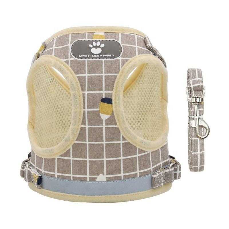 Wholesale Private Label Adjustable Small Mesh Dog Harness Custom Set