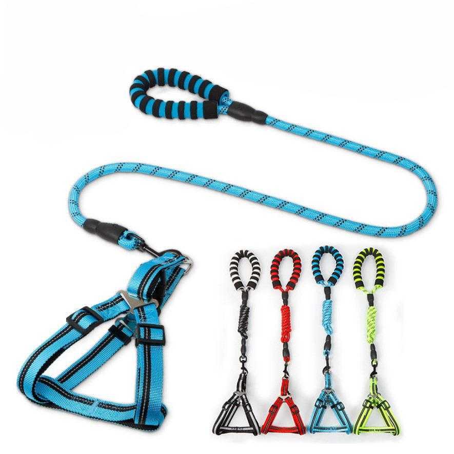 Wholesale Comfortable Save Reflective Adjustable Nylon Pet Harness And Leash
