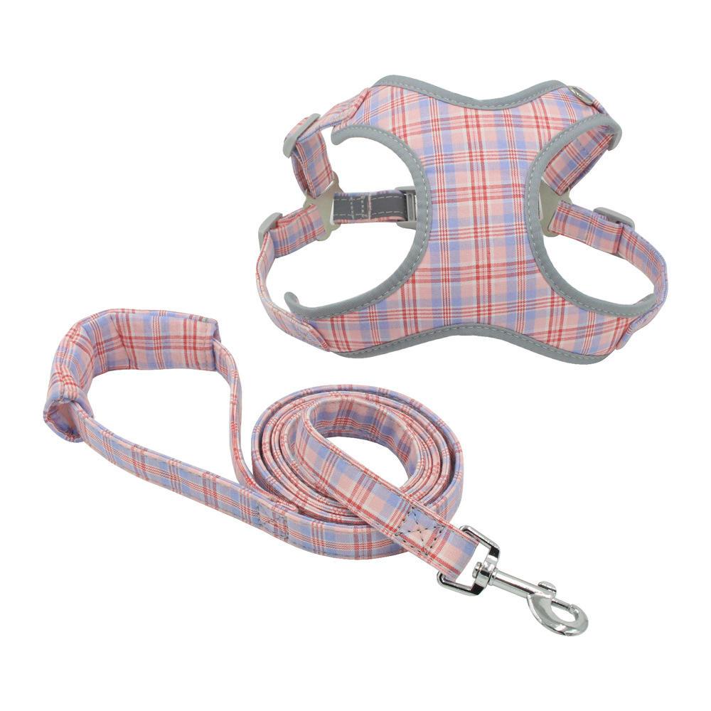 Ins Style Soft Luxury Pet Leash No Pull Cotton Adjustable Pet Harness And Leash