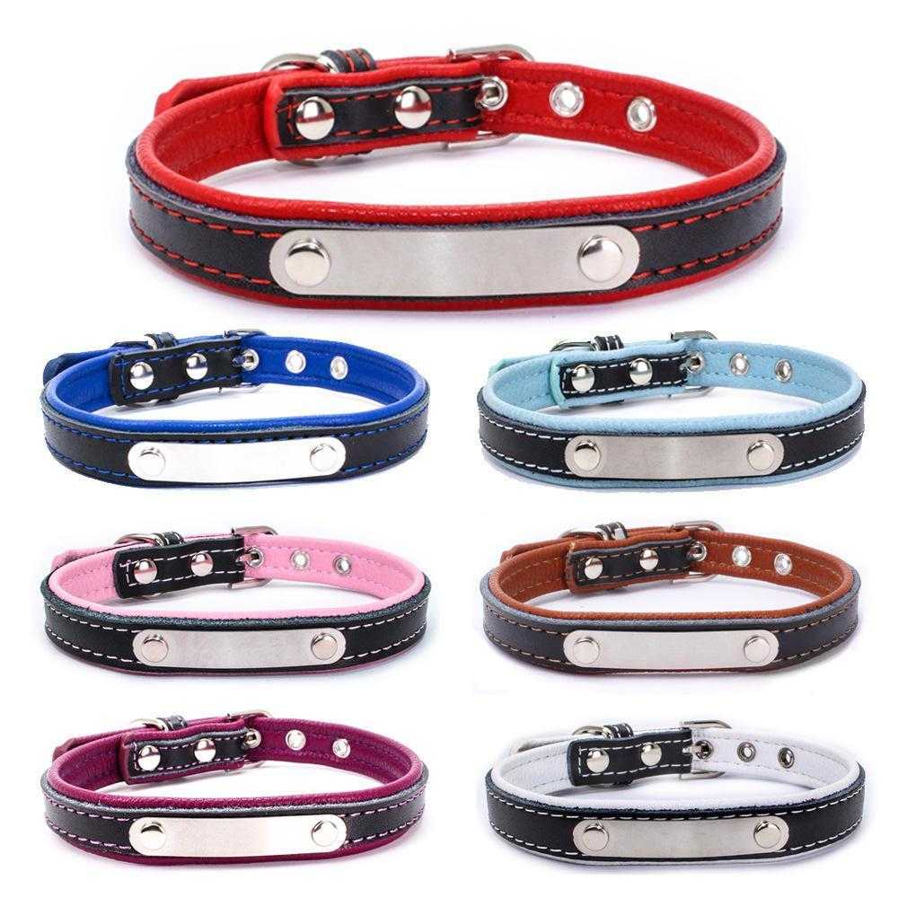 Classic Plain Pu Leather Pet Collar Luxury Pet Collars For Dogs Cats And Puppies