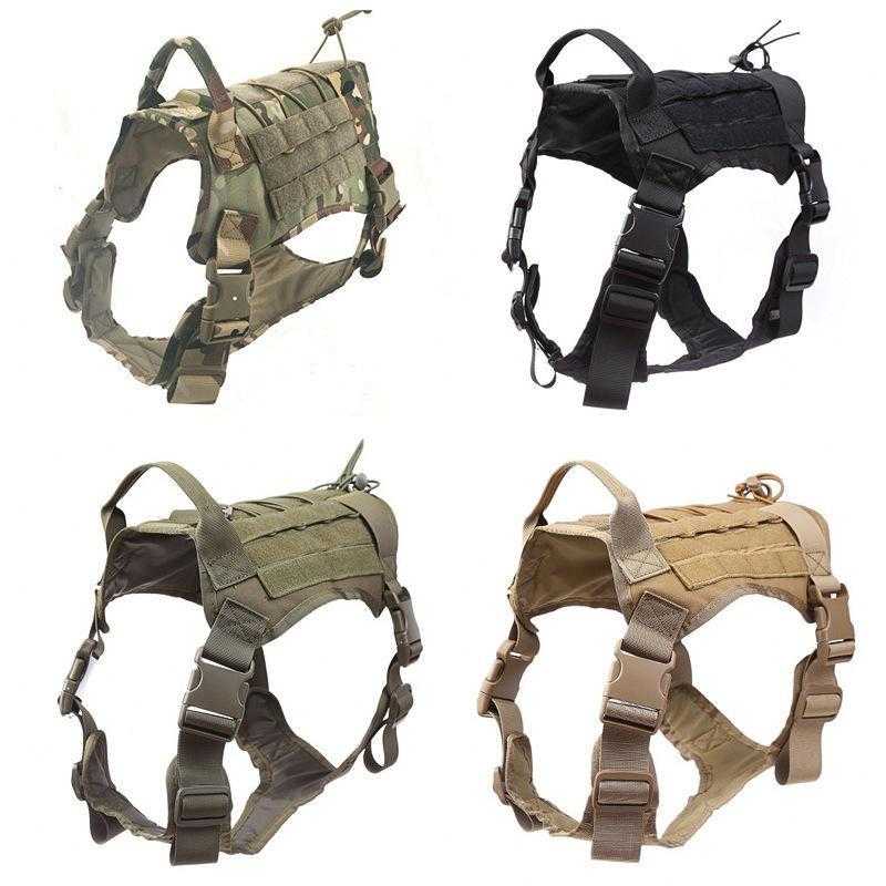 2022  Tactical Service Adjustable Big Pet Dog Vest Equipment Training Dog Harness