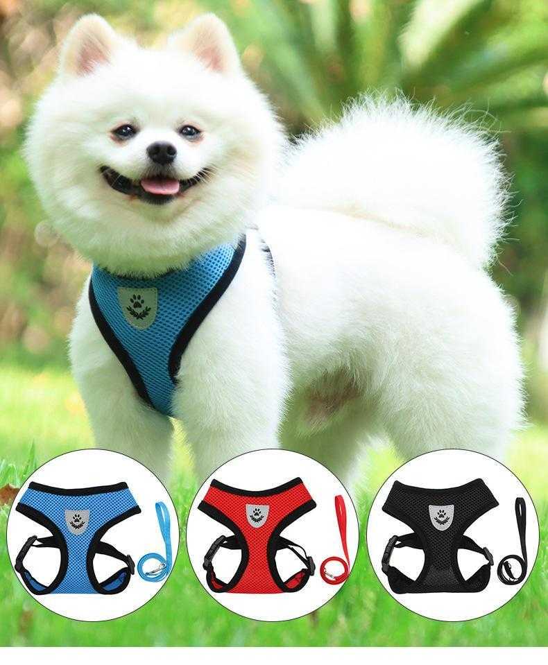 New Soft Breathable Air Nylon Mesh Pet Harness And Leash Set