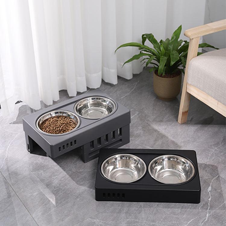 Lifting Adjusting Stainless Steel Double Pet Bowl Custom Stainless Steel Elevated Dog Bowls