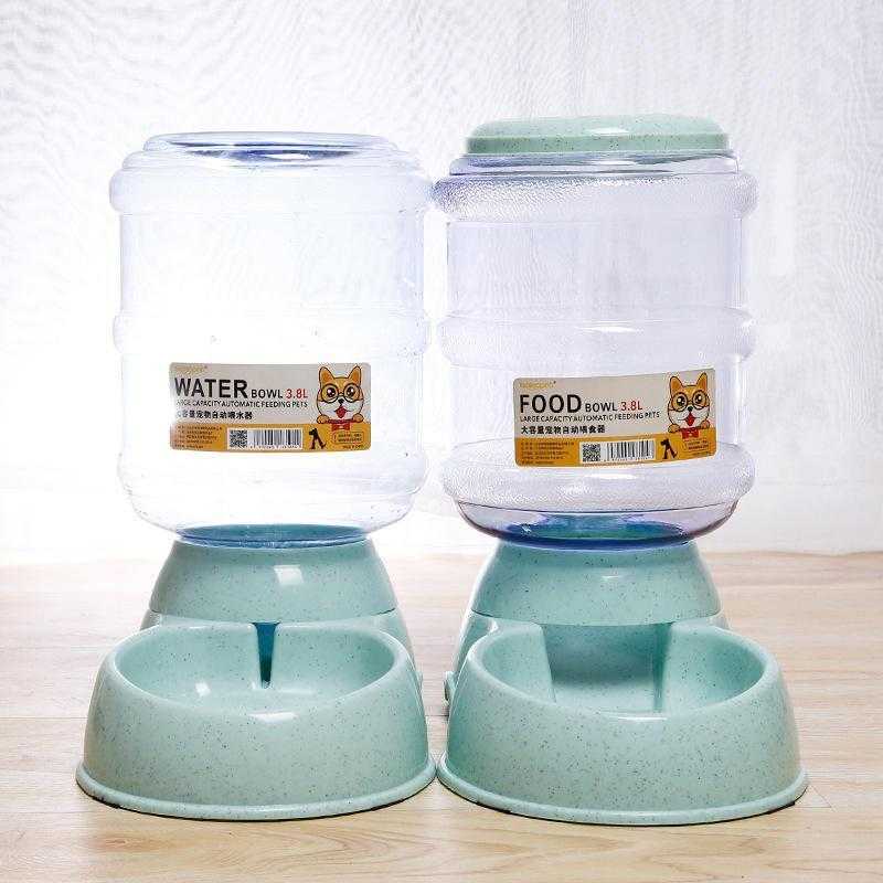 Large Automatic Pet Dog Feeder Drinking Fountain Plastic Dog Food Bowl Pets Water Dispenser