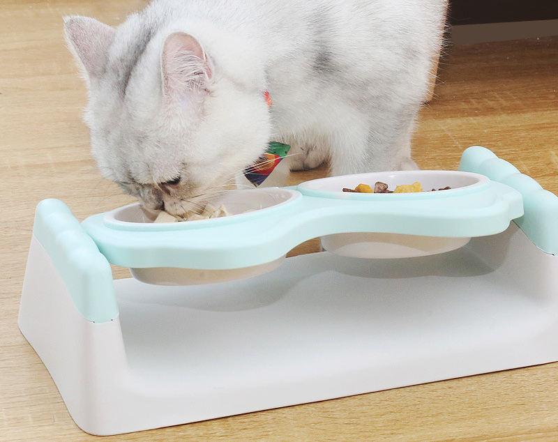 Wholesale Cheap Cute Plastic Cat Food Bowl Double Custom Dog Bowl