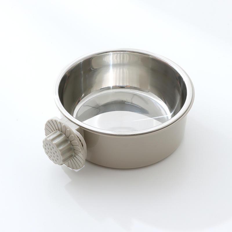 Fixed Hanging Dog Bowl Custom Stainless Steel Adjustable Pet Dog Water Bowl