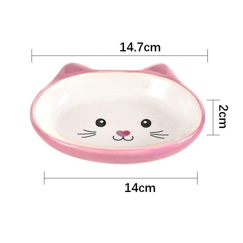 Cute Cat Water Bowl Cartoon Customized Logo Anti Slip Ceramic Dog Bowl