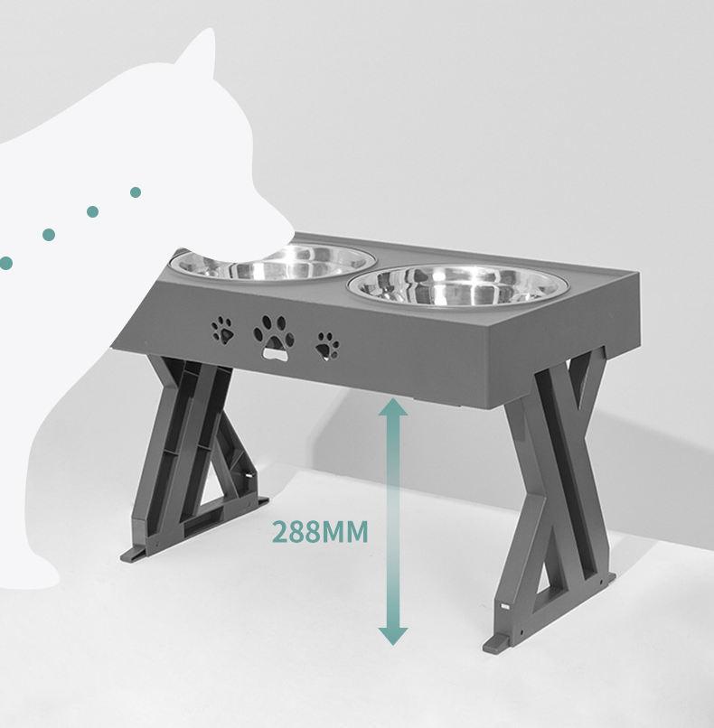 High Quality Adjustable Stainless Steel Dog Bowl Double Bowl Pet Feeder Non-slip Pet Food Bowls For Cats And Dogs Pet Supplies