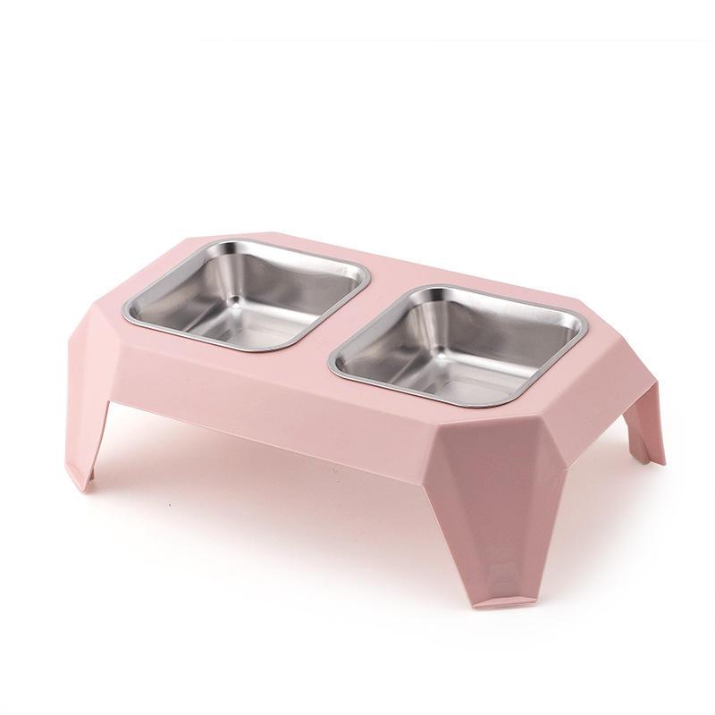 Low Price Stainless Steel Dog Bowl Wholesale Plastic Pet Double Bowl Feeder