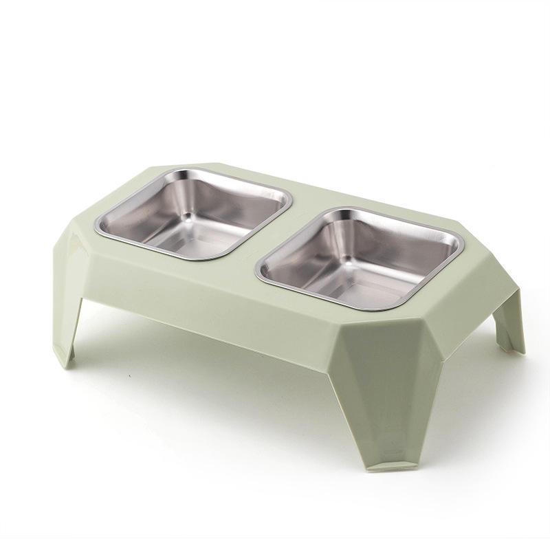 Low Price Stainless Steel Dog Bowl Wholesale Plastic Pet Double Bowl Feeder
