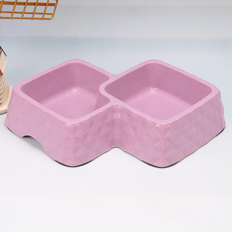 Multi-color Non Slip Eco-friendly Diamond Pet Water And Food Double Dog Bowls
