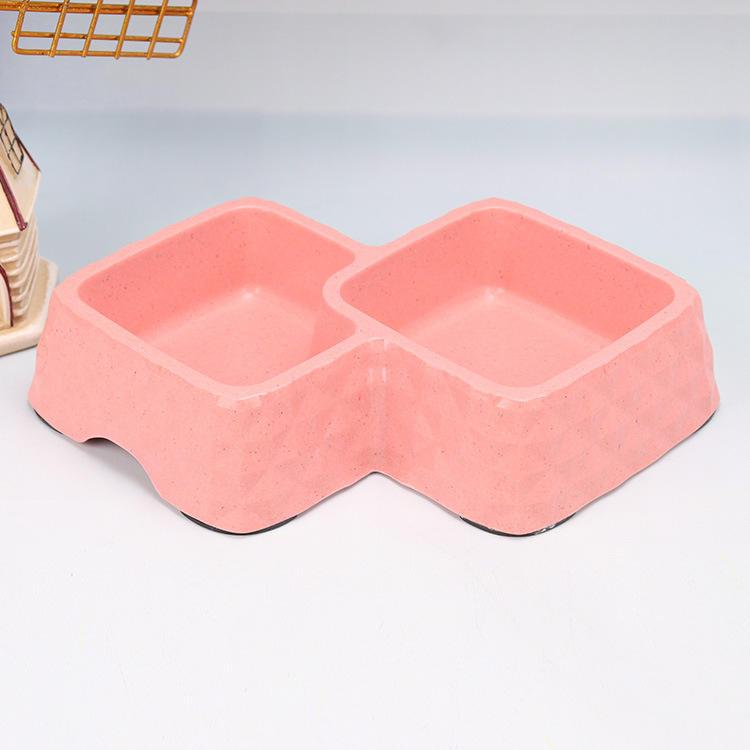 Multi-color Non Slip Eco-friendly Diamond Pet Water And Food Double Dog Bowls