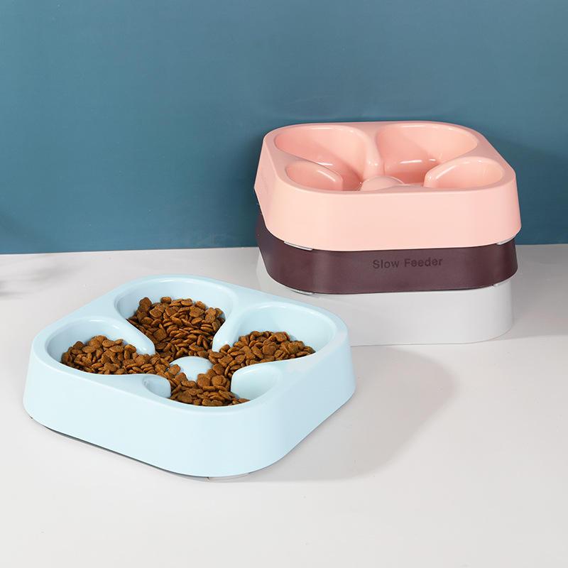 Wholesale Custom Plastic Pet Water Bowl Round Slow Feed Pet Cat Dog Bowl