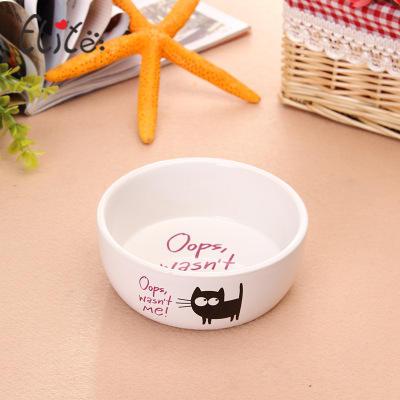 Anti Slip Feeding Puppy Kitten Water Food Pet Dog White Ceramic Cat Bowl