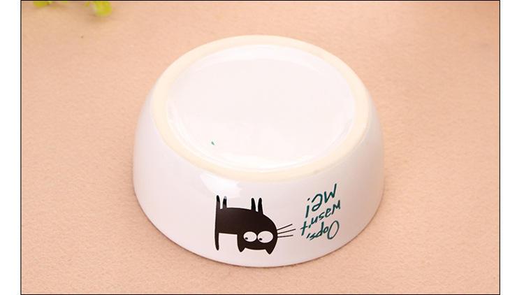Anti Slip Feeding Puppy Kitten Water Food Pet Dog White Ceramic Cat Bowl