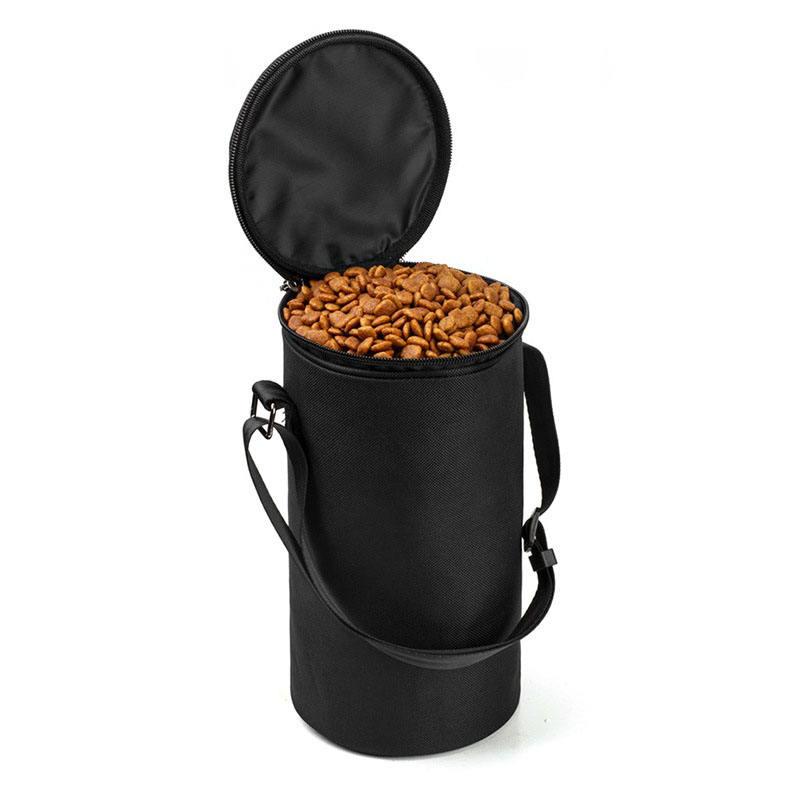 In Stock Pet Dog Cat Food Bag With Top Cover Snack Bowl Bucket Can Store Portable Outdoor Pet Food Bag