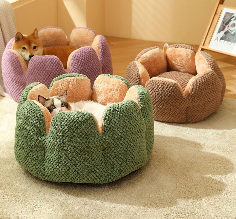 Antistatic Cactus Petals Soft Comfortable Warm Fancy Dog Beds Pet Cute Beds Best Beds For Pets