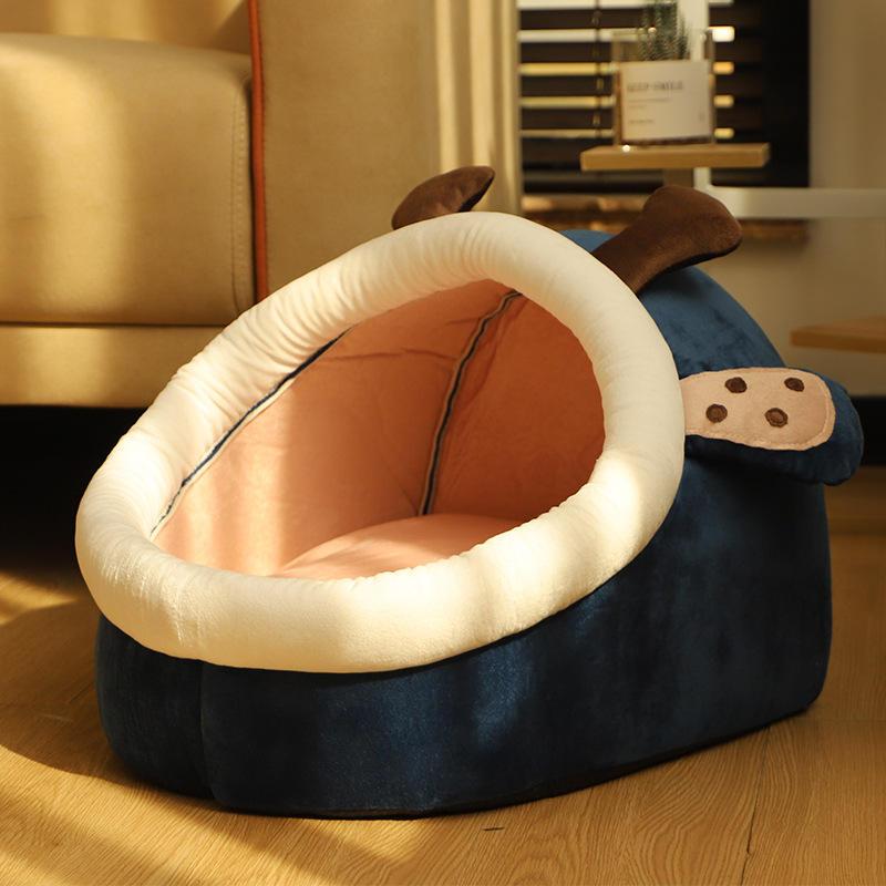 Christmas Cartoon Detachable Comfortable Wholesale Dog Cave Bed Luxury Dog Bed