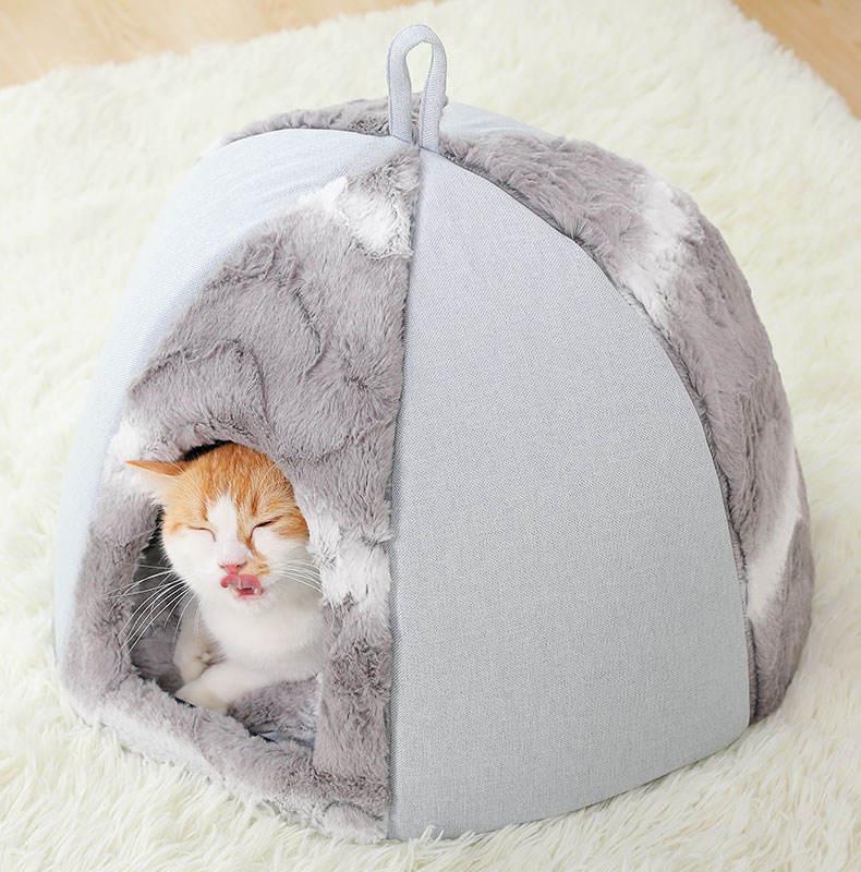 Wholesale Custom Luxury Soft Plush Warm Yurt Deep Sleep Pet Dog Cat Bed