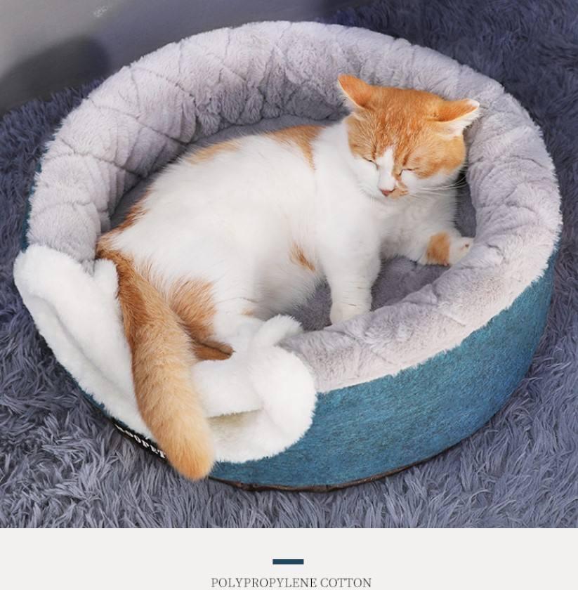 Wholesale Luxury Soft Folding Cave House Shape Pet Cat Bed